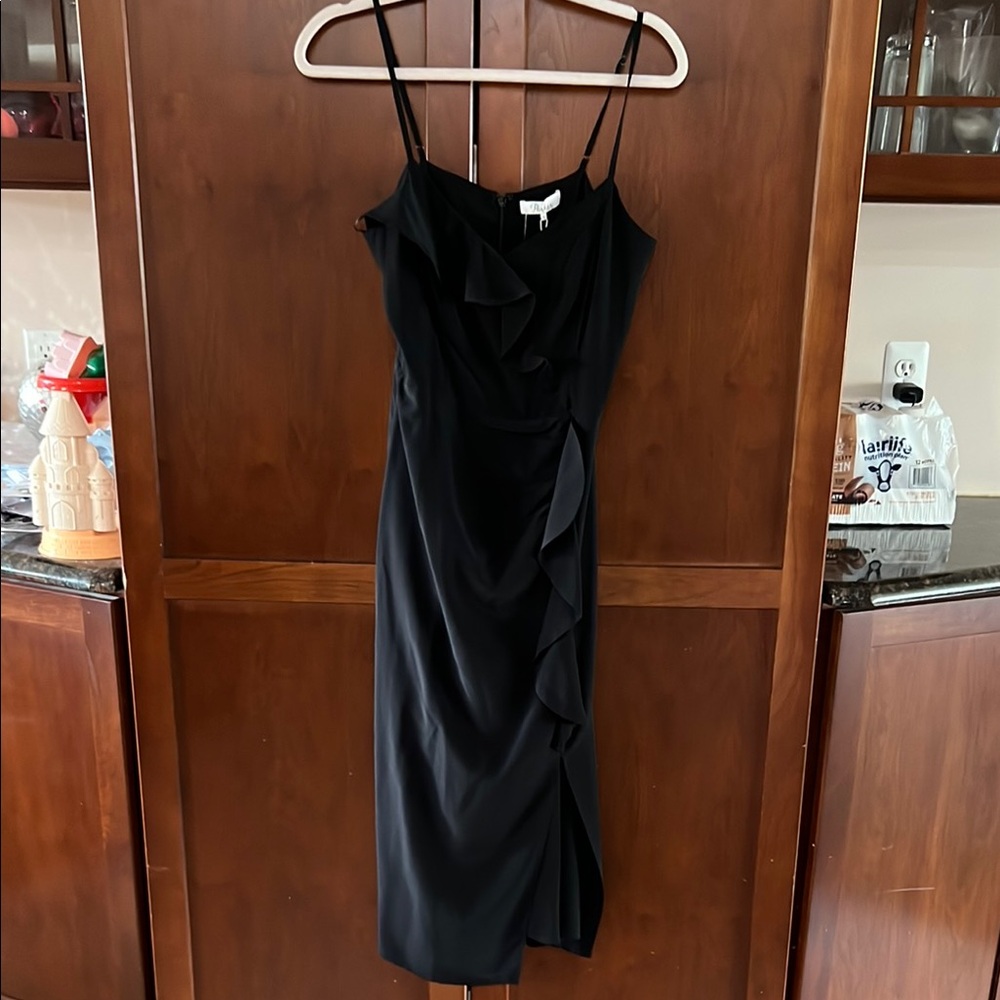 Parker Black Spaghetti Strap Slip Midi Dress